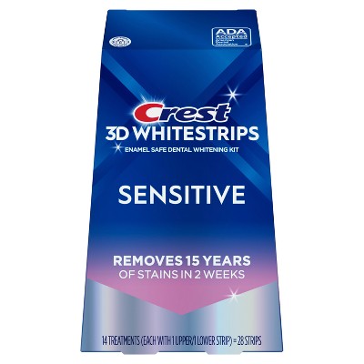 Crest 3D Whitestrips Sensitive White At-home Teeth Whitening Kit 14 Treatments - Imperfect Box