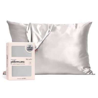 Kitsch Queen Size Satin Standard Pillowcase Silver - Imperfect Box