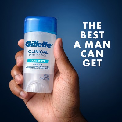 Gillette 72 Hours Sweat Protection Clear Gel Antiperspirant & Deodorant for Men Cool Wave 2.6oz - New