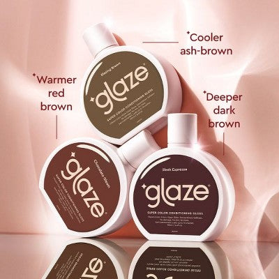Glaze SuperGloss Color Conditioning Hair Gloss Brunette Sleek Espresso Brown 6.4 fl oz - Imperfect Container