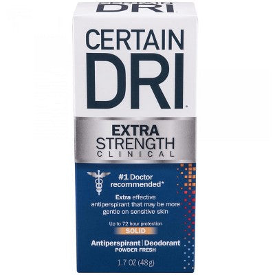 Certain Dri Extra Strength Solid Antiperspirants and Deodorant Powder Fresh -1.7 oz. - Imperfect Box