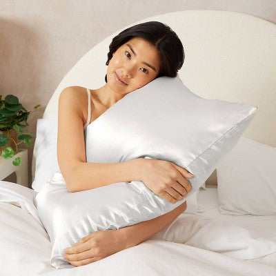 Kitsch Queen Size Thread Count; Satin Standard Pillowcase Ivory - Imperfect Box