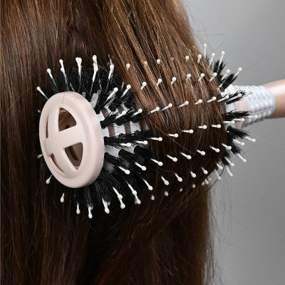 Conair Ceramic Wood Vented Boar Bristle Round Hair Brush Large Barrel All Hair - Imperfect Box