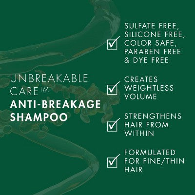 Nexxus Unbreakable Care Sulfate; Silicone Free Biotin Shampoo for Fine; Thin Hair with Keratin 13.5 fl oz - New