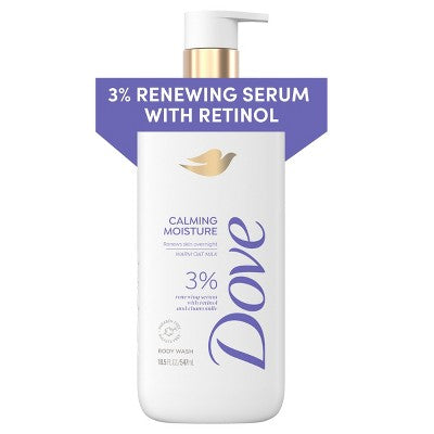 Dove Beauty Serum Body Wash with 3% Renewing Serum + Retinol & Chamomile Calming Moisture 18.5 fl oz - New