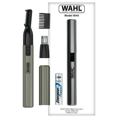 Wahl Lithium Ion Micro Groomsman 2-in-1 Cordless Battery Eyebrow and Nose Trimmer for Men with Rinseable Heads - Imperfect Box
