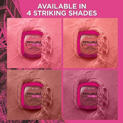 L'Oreal Paris Infallible Up to 24H Fresh Wear Blush Powder 10 Confident Pink 0.31oz - New