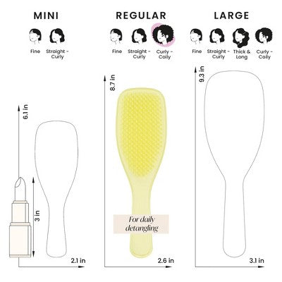 Tangle Teezer Plant Brush Naturally Curly Detangling Hair Brush Pastel Lemon - Imperfect Box