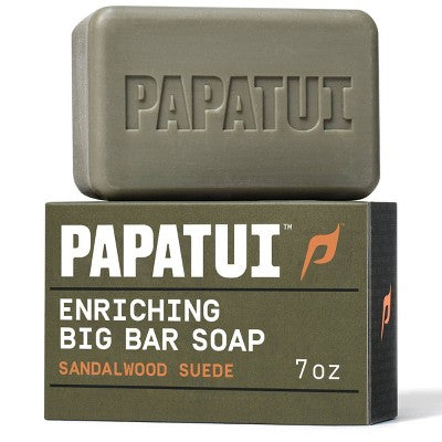 Papatui Enriching Men Bar Soap Sandalwood Suede 7oz - Imperfect Box