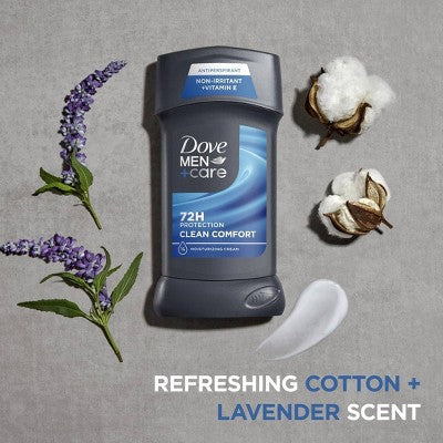 Dove Men+Care 72-Hour Antiperspirant Deodorant Stick Clean Comfort 2.7oz/2ct - New