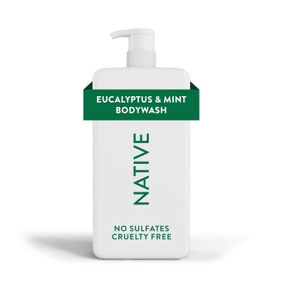 Native Body Wash for Men & Women - Eucalyptus & Mint Sulfate Free with Pump 36 fl oz - Imperfect Container