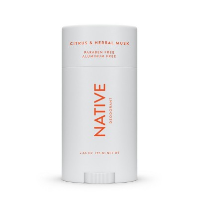 Native Solid Deodorant for Men & Women Citrus & Herbal Musk - Aluminum-Free 2.65oz - New