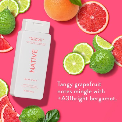 Native Body Wash for Women & Men Grapefruit & Bergamo Sulfate Free 18 fl oz - Imperfect Container