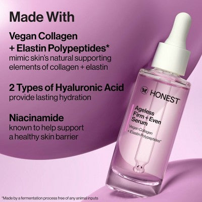 Honest Beauty Ageless Firm and Even Serum with Vegan Collagen and Niacinamide 1.0 fl oz - Imperfect Box