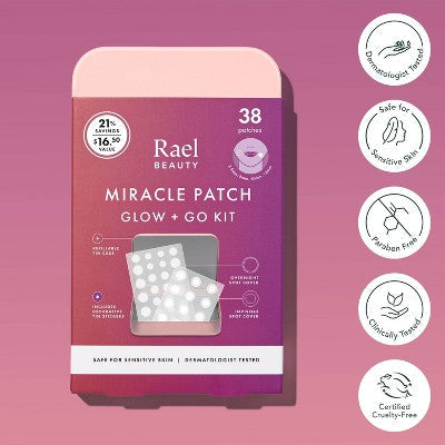 Rael Beauty Miracle Patch Glow and Go Kit 38ct - New