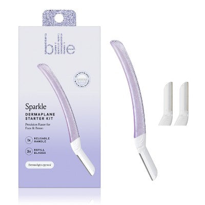 Billie Sparkle Dermaplaning Starter Kit Reusable Handle + 3 Refill Blades - Imperfect Box