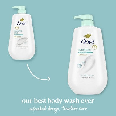 Dove Beauty Sensitive Skin Body Wash Pump 24hr Lotion Soft Skin 30.6 fl oz - New