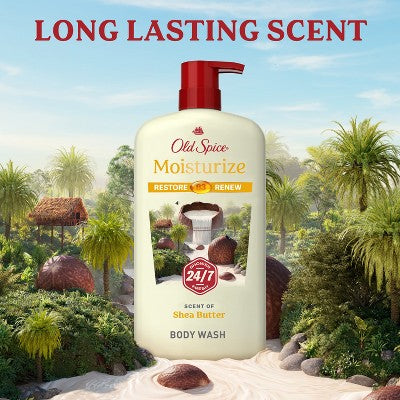 Old Spice Men's Body Wash Moisturize with Shea Butter 30 fl oz - Imperfect Container