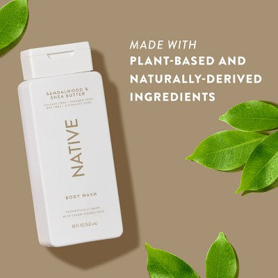 Native Body Wash for Men & Women Sandalwood & Shea Butter  18 fl oz - New