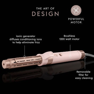 InfinitiPRO by Conair DigitalAIRE Multi-Attachment Styling System Rose Pink  1.25" - Imperfect Box