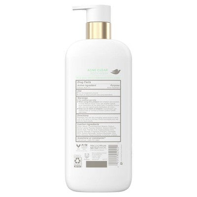 Dove Serum Body Wash with 1% Clearing Salicylic Acid Acne Clear 18.5 fl oz - Imperfect Container