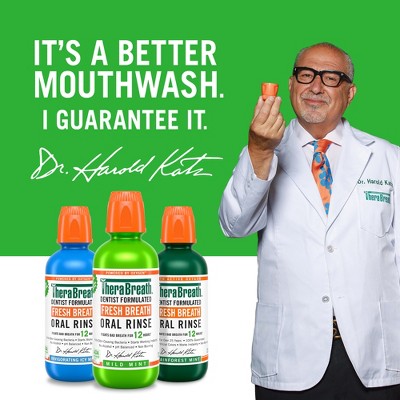 TheraBreath Fresh Breath Mouthwash Alcohol-Free Mild Mint 33.8 fl oz - New