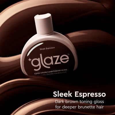Glaze SuperGloss Color Conditioning Hair Gloss Brunette Sleek Espresso Brown 6.4 fl oz - Imperfect Container