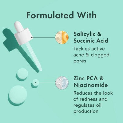 Rael Miracle Clear Complete Acne Treatment Face Serum 1oz - New