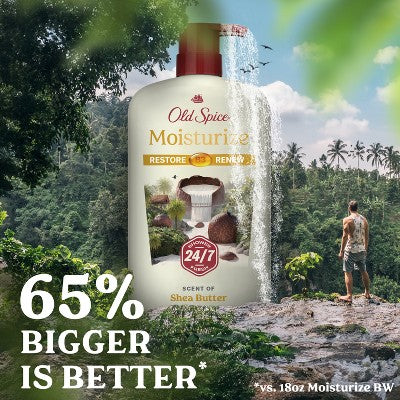 Old Spice Men's Body Wash Moisturize with Shea Butter 30 fl oz - Imperfect Container