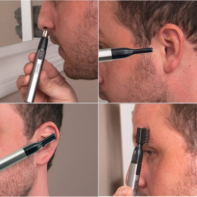 Wahl Lithium Ion Micro Groomsman 2-in-1 Cordless Battery Eyebrow and Nose Trimmer for Men with Rinseable Heads - Imperfect Box