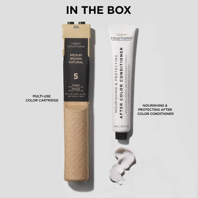 L'Oreal Paris Colorsonic Ammonia Free Permanent Hair Color Cartridge Device Sold Separately Darkest Brown Mahogany 3M - Imperfect Box