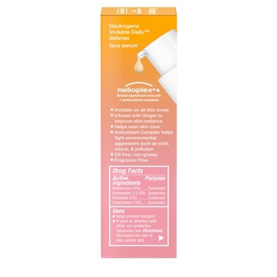 Neutrogena Invisible Daily Defense Sunscreen Face Serum SPF 60 1.7 fl oz - New