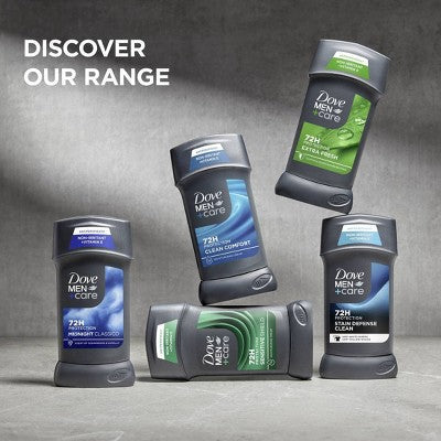Dove Men+Care 72-Hour Antiperspirant Deodorant Stick Clean Comfort 2.7oz/2ct - New