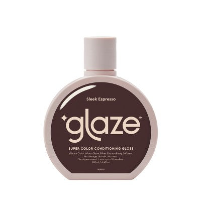 Glaze SuperGloss Color Conditioning Hair Gloss Brunette Sleek Espresso Brown 6.4 fl oz - Imperfect Container