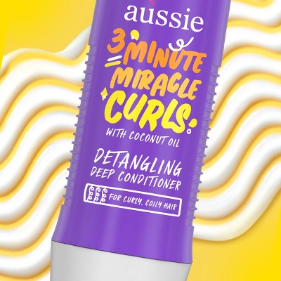 Aussie 3 Minutes Miracle Curls Detangling Deep Conditioner  8 fl oz - New