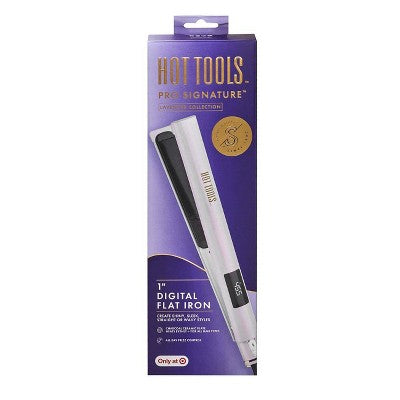 Hot Tools Pro Signature Collection with LED Display Flat Hair Iron Lavender 1" - Imperfect Box