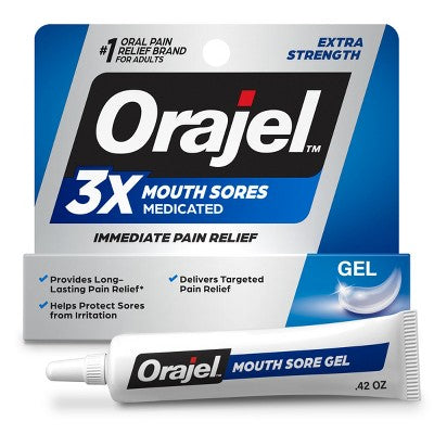 Orajel 3x Medicated Mouth Sores Gel 0.42oz - New