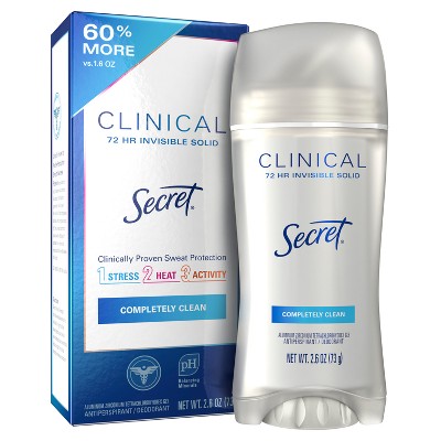 Secret Clinical Strength Completely Clean Invisible Solid Antiperspirant &Deodorant for Women 2.6oz  - Imperfect Box