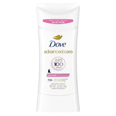 Dove Beauty Advanced Care Clear Finish 72-Hour Women's Antiperspirant & Deodorant Stick 2.6oz - Imperfect Container