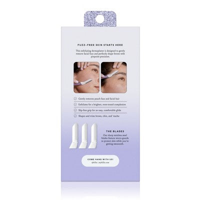 Billie Sparkle Dermaplaning Starter Kit Reusable Handle + 3 Refill Blades - Imperfect Box