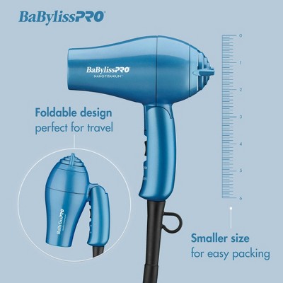 BaBylissPRO Nano Titanium Travel Hair Dryer Blue 1000W - Imperfect Box