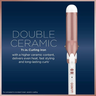 Conair Double Ceramic Rose Gold Curling Iron 1.5 - Imperfect Box
