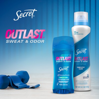 Secret Outlast Clear Gel Antiperspirant & Deodorant for Women Completely Clean 2.6oz/2pk - New