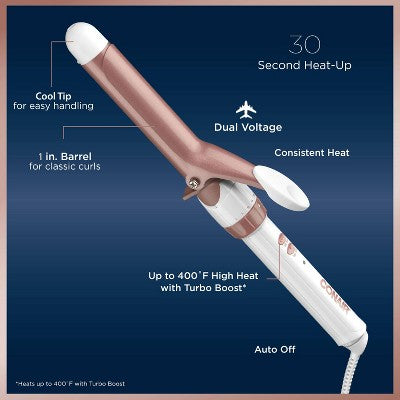 Conair Double Ceramic Rose Gold Curling Iron 1" - Imperfect Box