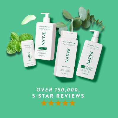 Native Body Wash for Men & Women - Eucalyptus & Mint Sulfate Free with Pump 36 fl oz - Imperfect Container