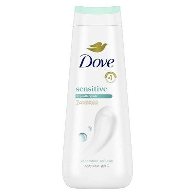Dove Sensitive Skin Body Wash Gentle Hypoallergenic Formula 24hr Lotion-Soft Skin - 20 fl oz