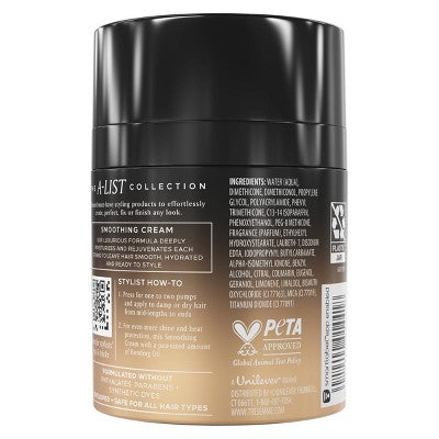 Tresemme A-List Collection Smoothing Cream, Golden Vanilla; Sandalwood Scent 3.04 fl oz - Imperfect Container