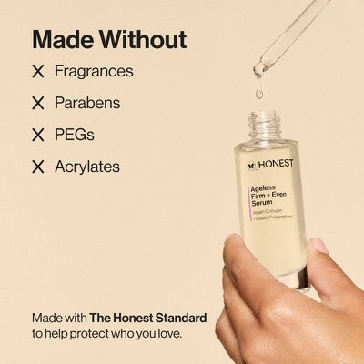 Honest Beauty Ageless Firm and Even Serum with Vegan Collagen and Niacinamide 1.0 fl oz - Imperfect Box