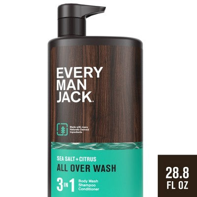 Every Man Jack Sea Salt Citrus Men's 3 in 1 All Over Wash 28.8 fl oz - New
