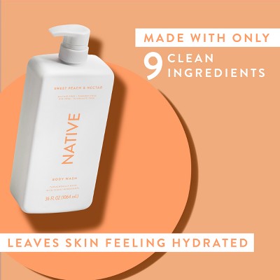 Native Body Wash for Women & Men Sweet Peach & Nectar 36 fl oz - New